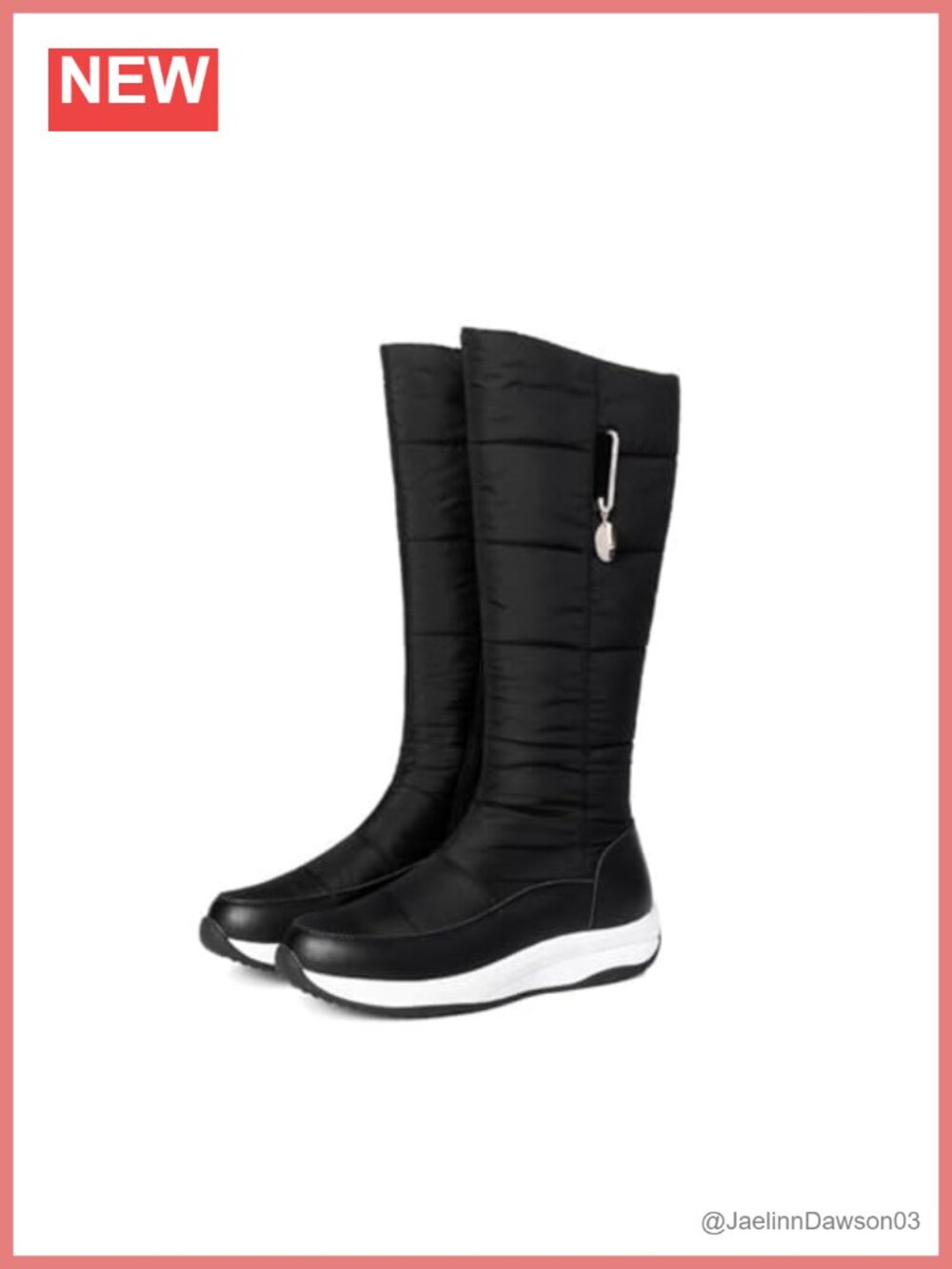 Winter Side Zipper Snow Boots Waterproof Warm Faux Fur Lined Knee-High for Women